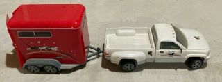 Large Plastic Pickup Truck And Horse Trailer Set - 40 Inch Long