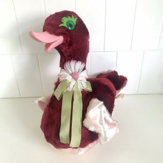 Vintage Rushton Plush Swan Duck Pink Rubberface Doll Bird