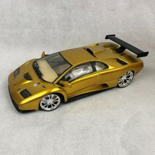 2002 Hot Wheels 1:18 Scale Gold Lamborghini Diablo Gtr Diecast Whips Car Loose