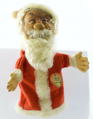 Vintage Steiff Santa Claus Hand Puppet 11” Tall Ca 1950s W/ Tag