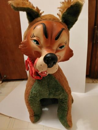 Vintage 50s My Toy 19 " Big Bad Wolf Rushton Style Rubber Faced Plush
