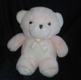 Vintage Amc Best Friends Baby Pink & White Teddy Bear Stuffed Animal Plush Toy