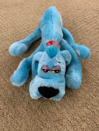 Foofur Plush Vintage Stuffed Animal Blue Dog 12 " Rare