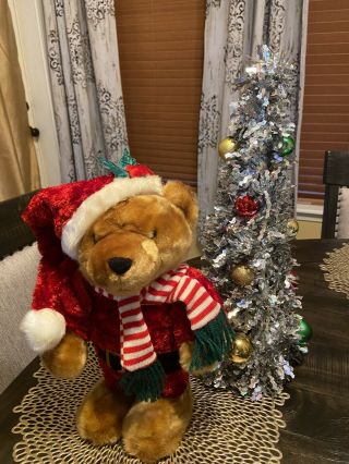 Htf Dan Dee Collectors Choice 14” Christmas Bear Santa Suit Plush And Sings