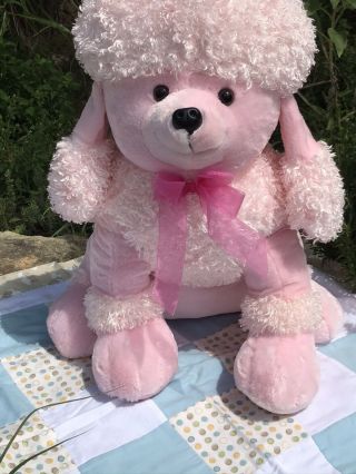 Dan Dee Plush Large Pink Poodle.  Collectors Choice.  25” Ready For Christmas