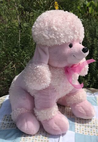 Dan Dee Plush Large Pink Poodle.  Collectors Choice.  25” Ready For Christmas 2