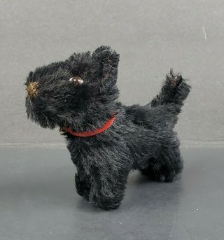 Vintage Miniature Steiff Germany Scotty Scottish Terrier 4 " Mohair Puppy Dog Euc