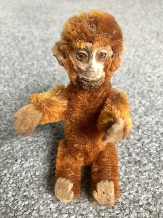 Antique Schuco Yes No Chimpanzee Burnt Orange Mohair Monkey Very Good Nr
