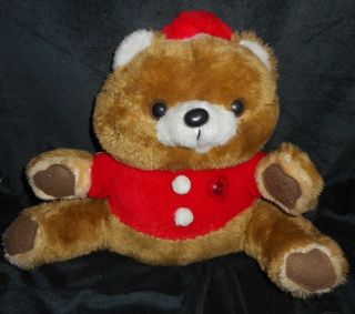 Vintage Liberty Bell Musical Christmas Teddy Bear Stuffed Animal Plush Toy Light