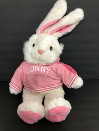 Dan Dee Plush Bunny Rabbit Easter White Pink With Hoodie Large 29 " L X 17 " W