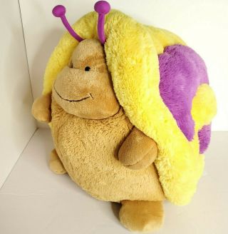 Squishable Plush Snail 2009 Retired 18 Inches Yellow Purple Brown Squishy