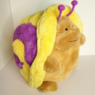 Squishable Plush Snail 2009 Retired 18 Inches Yellow Purple Brown Squishy 3
