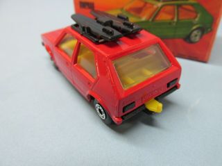 Matchbox Superfast 7C VW Golf RED / CLEAR Windows / Glossy Black Base 3