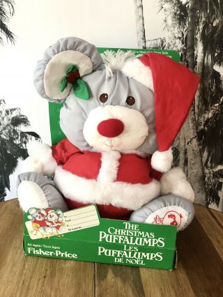 Vintage 1988 Fisher Price Puffalump Christmas Mouse Plush Toy 8037 Box