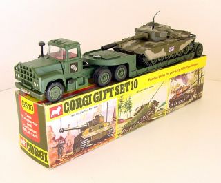 1973 Corgi Tank Transporter & Centurion Mk Iii Tank Gift Set 10 Boxed