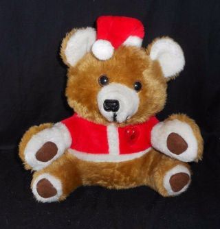 Vintage Noble Arts Christmas Stuffed Animal Teddy Bear Musical Light Up Plush