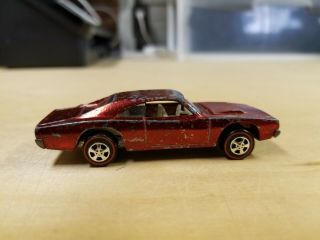 Vintage 1969 Hot Wheels Redline Custom Dodge Charger (red) (repop Wheels)