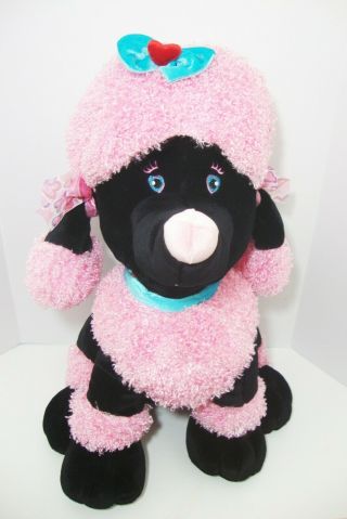 Huge Dan Dee Black Pink Poodle Plush Stuffed Dog 24 "