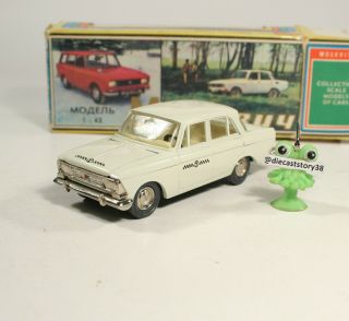 1:43 Moskvitch 412 A2 Taxi Made In Ussr Box Russian Passenger Car Urss Soviet