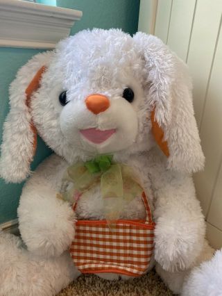 Jumbo Dan Dee Easter Bunny Stuffed Animal Plush Lop Eared White Rabbit Carrot 2