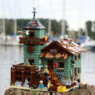 - The Old Fishing Store City Creator Street View Moc Model Building - Nobox