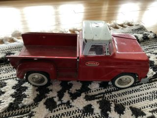 Tonka Pick Up Truck Red Side Step White Top 1960 