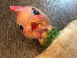 Vintage 1950s 1960s My Toy Rubber Face Plush Chicken 2