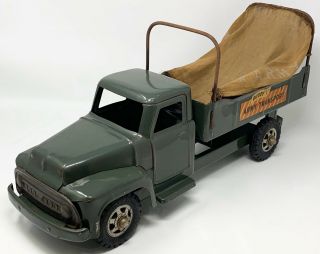 Vintage 1950’s Buddy L Army Transport Toy Truck - Pressed Steel