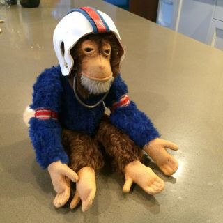 Rare Vintage Steiff Jocko The Monkey In Football Uniform