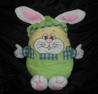 18 " Vintage Baby Green Easter Egg Bunny Rabbit Pillow Stuffed Animal Plush Toy
