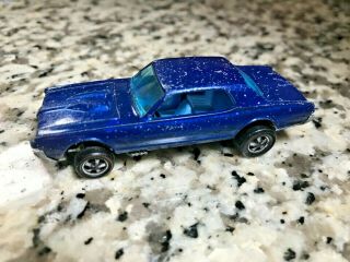 Hot Wheels Redline - 1968 Custom Cougar In Blue W/ Blue Int & Painted Tooth - Hk