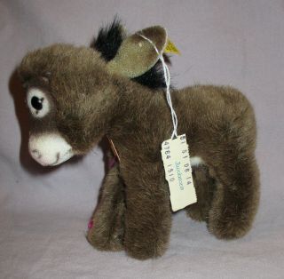 Steiff Assy - Small Donkey/ Burro - With All Tags & Button - Retired - Nativity