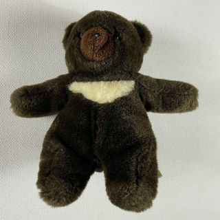 Gund Plush Bear Vtg 1982 Stuffed 9 " Teddy Dark Brown Cream Chest Animal Toy Gift