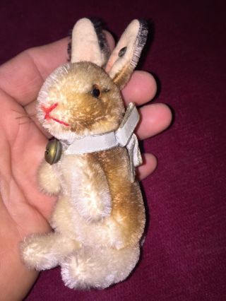 1960s ? Steiff Manni Bunny Rabbit Mohair Glass Eyes Closed Mouth Great
