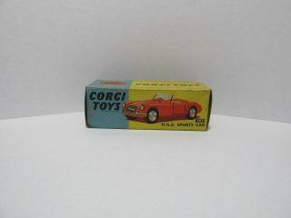 Corgi Toys 302 Mg Mga Sports Car.  Lovely All Empty Box.