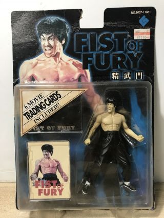 Bruce Lee Fist Of Fury Action Figure Vintage Rare 1998 Trading Cards