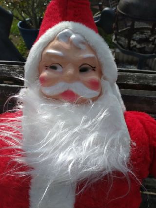 Large Parisi Santa Claus 40 " Stuffed Christmas Figure Plastic Mask Face