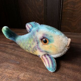 Vintage Steiff Stuffed Toy Animal Flossy The Fish 11” Long 2322.  00