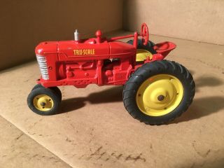 Vintage Tru Scale Tractor Really,  Some Paint Loss.  Orange And Yellow.