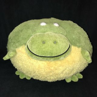American Mills Frog Plush Stuffed Animal Pillow Green Yellow Soft Large 15 Inch