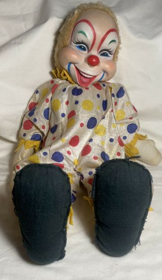 Vintage Rushton Star Creation Clown Doll 22 " 1950 