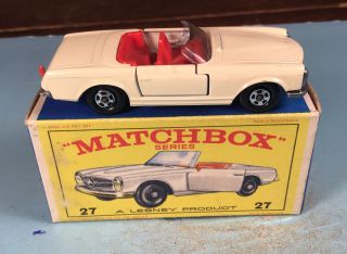 Vintage Matchbox Superfast Lesney Mercedes Benz 230sl No.  27