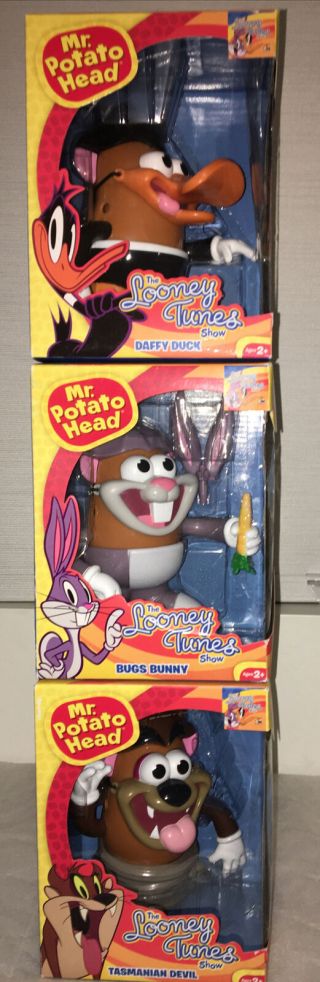 All 3 Tas,  Daffy & Bugs Mr Potato Head The Looney Tunes Show 2011 Hasbro Ppw Toy