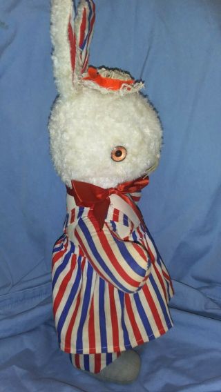 Vintage Gund Creation " Patriotic " Bunny Rabbit Plush - 1960s ???.  Approx 15 "