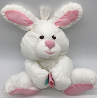 Fisher Price 1992 Puffalumps Bunny Rabbit Rose Flower White Pink 8012 Vintage E2