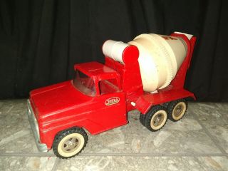 Vintage 1960s Tonka Large Red Cement Mixer Truck Usa 15.  5 " Length
