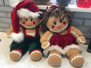 Dan Dee Collectors Choice Gingerbread Boy And Girl Plush 16”