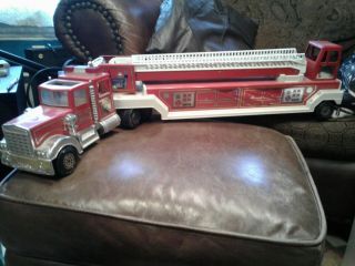 Vintage 1980s Pressed Steel No.  1 Tonka Fire Truck Hook And Ladder 33 " Long