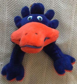Vintage Superior Toy And Novelty Hard Stuffed Plush Monster Creature Orange Beak