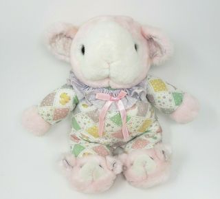 13 " Vintage Dan Dee Pink Pastel Easter Baby Lamb Sheep Stuffed Animal Plush Toy